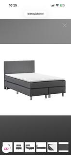 Grstis af te halen :Grijs gestoffeerd boxspring Leenbakker, Ophalen, Gebruikt, Twijfelaar, 120 cm