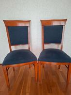 Eetkamerstoelen Kersenhout, Huis en Inrichting, Ophalen of Verzenden, Zo goed als nieuw, Blauw, Twee