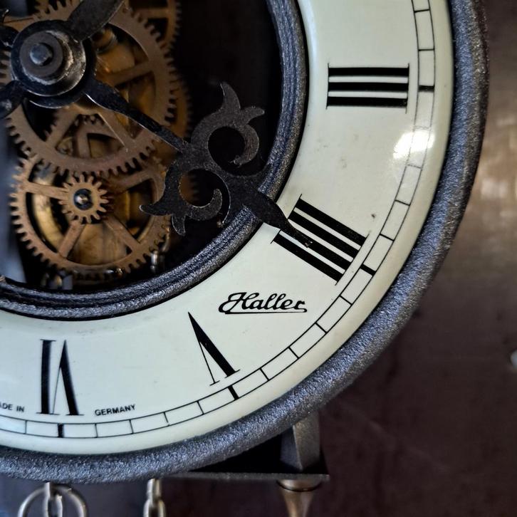 Vintage Haller Germany Tempus Fugit Skeletklok, Antiek en Kunst, Antiek | Klokken, Ophalen of Verzenden