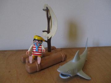 Playmobil 3862 schipbreukeling/piraat met haai beschikbaar voor biedingen