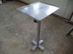 rvs tafeltje in hoogte verstelbaar, Ophalen of Verzenden, Gebruikt, Rvs, Overige typen