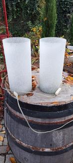 Set van 2 glazen lampen, 100 tot 150 cm, Ophalen of Verzenden, Modern, Glas