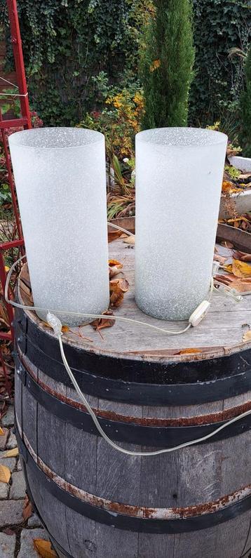 Set van 2 glazen lampen beschikbaar voor biedingen