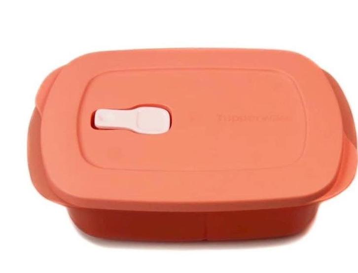 Tupperware Crystal Wave rechthoek met Vakjes, Huis en Inrichting, Keuken | Tupperware, Nieuw, Oranje, Ophalen of Verzenden