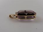 Gouden hanger met amethist                               G97, Gebruikt, Overige voorstellingen, ., Paars