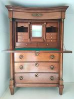 Antieke empire secretaire kast ladenkast chiffoniere bureau., Ophalen, Gebruikt