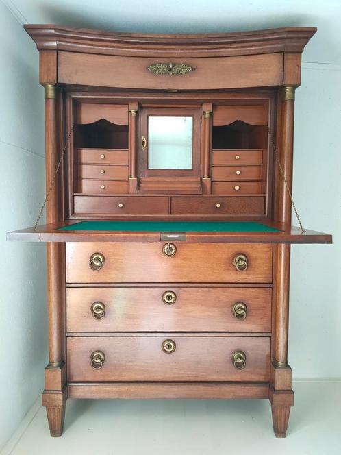Antieke empire secretaire kast ladenkast chiffoniere bureau., Huis en Inrichting, Kasten | Secretaires, Gebruikt, Ophalen