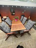 Ikea 6 persoons tuinset - Acacia hout -, Ophalen, 6 zitplaatsen, Zo goed als nieuw, Tuinset