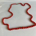 Vintage bloedkoraal ketting, Verzenden, Zo goed als nieuw, Rood, Steen of Mineraal