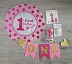 Verjaardag 1 eerste verkaardag versiering decoratie one roze, Ophalen of Verzenden, Nieuw, Versiering, Verjaardag