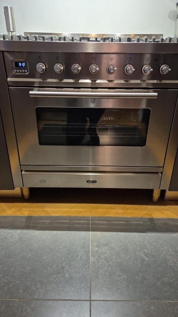 Boretti luxe 6-pits gasfornuis, Witgoed en Apparatuur, Fornuizen, Zo goed als nieuw, Vrijstaand, Gas, 5 kookzones of meer, 90 tot 95 cm