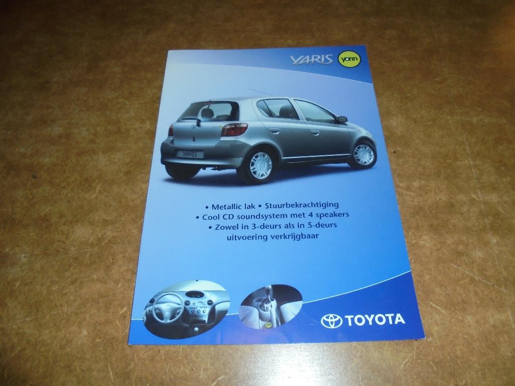 leaflet Toyota Yaris Yorin  2001, Ophalen of Verzenden, Nieuw, Overige merken