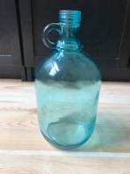 Turquoise fles / vaas 2 liter, Ophalen, Overige kleuren, Aardewerk of Porselein, Zo goed als nieuw
