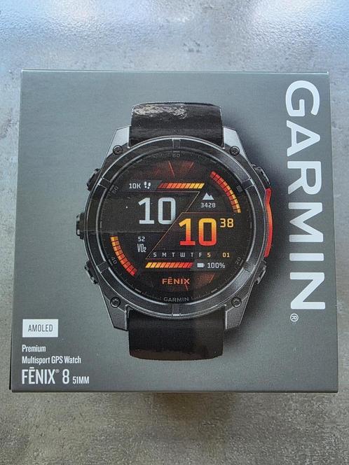 Garmin Fenix 8 Amoled 51mm Nieuw, Sieraden, Tassen en Uiterlijk, Sporthorloges, Nieuw, Android, Zwart, Afstand, Calorieverbanding