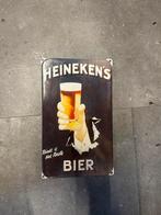 Vintage Heineken Bier Emaille Reclamebord, Antiek en Kunst, Verzenden