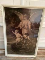 Antieke schilderij met lijst, Ophalen of Verzenden