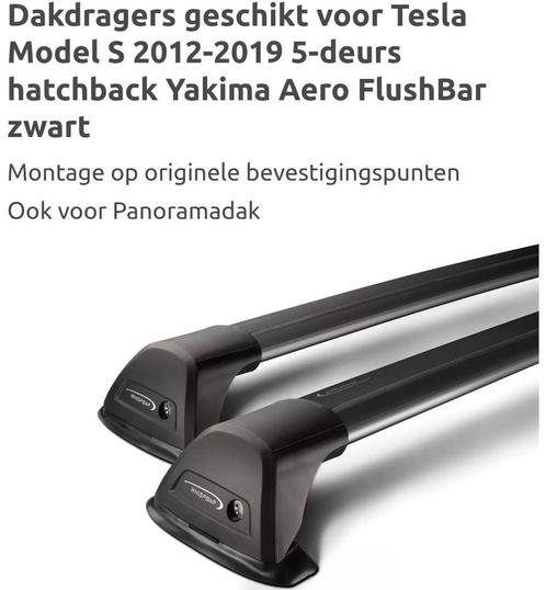Dakdrager Yakima aero flushbar voor Tesla model S, Auto diversen, Dakdragers, Zo goed als nieuw, Ophalen of Verzenden