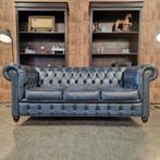 Chesterfield Ingleton 3-zits - Antiek Blauw, Ophalen, Klassiek, Rechte bank, 200 tot 250 cm