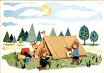 VHK, beren bij tent, George Riel, Verzamelen, Ansichtkaarten | Themakaarten, Verzenden, 1960 tot 1980, Ongelopen, Kinderen