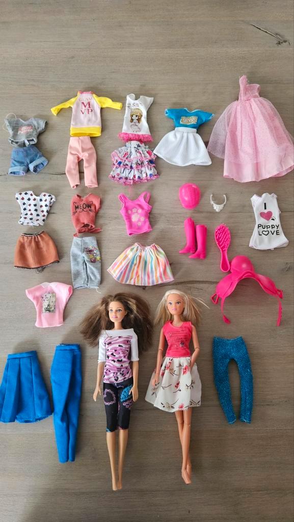 2 Barbie poppen met kleding en accessoires, Kinderen en Baby's, Speelgoed | Poppen, Gebruikt, Barbie, Ophalen