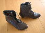 Mooi speels bruin leren enkellaarsje THINK! 36-37 snazzeys, Kleding | Dames, Schoenen, Bruin, Verzenden, Think!, Lage of Enkellaarzen