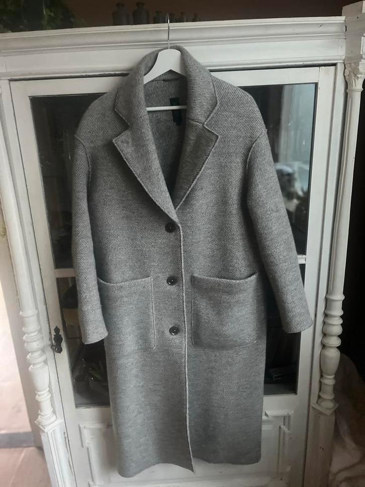 Langerchen wollen damesmantel lichtgrijs maat S, Kleding | Dames, Jassen | Zomer, Zo goed als nieuw, Maat 36 (S), Grijs, Ophalen of Verzenden