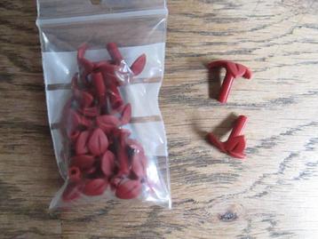 LEGO Plant Stem with 3 Leaves and Bottom Pin * Dark Red beschikbaar voor biedingen