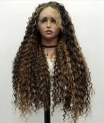 Prachtige lace-wig.bruin met highlights., Sieraden, Tassen en Uiterlijk, Ophalen of Verzenden, Nieuw, Pruik of Haarverlenging