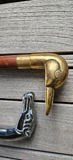 Engelse wandelstok met koperen eendenkop, Ophalen of Verzenden