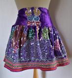 Prachtig bewerkt rokje van Moksha Ibiza! L, Verzenden, Paars, Maat 42/44 (L), Zo goed als nieuw