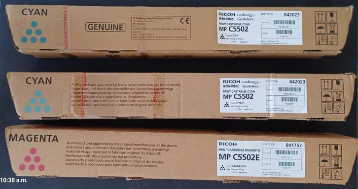 Toner Ricoh MP C5502 3 stuks, Computers en Software, Printerbenodigdheden, Nieuw, Toner, Ophalen of Verzenden