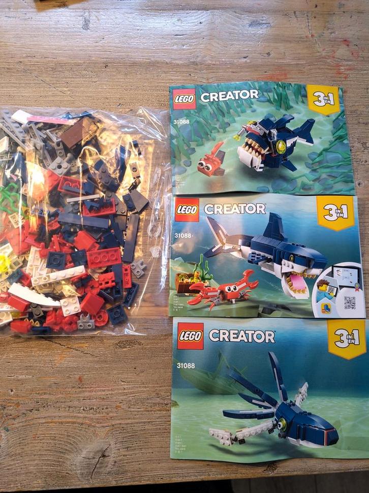 Lego 31088 Creator Diepzeewezens 3-in-1, Kinderen en Baby's, Speelgoed | Duplo en Lego, Zo goed als nieuw, Lego, Complete set