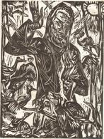 Walter Helbig houtsnede "Vogelpredigt", Antiek en Kunst, Kunst | Etsen en Gravures, Ophalen