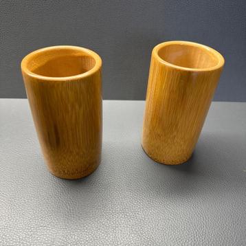 Bamboe(tak) set van 2 vaasjes gepolijste afwerking beschikbaar voor biedingen