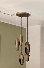 Bronskleurige  hanglamp met 5 kelken, Ophalen, Gebruikt, Industrieel / modern, Metaal