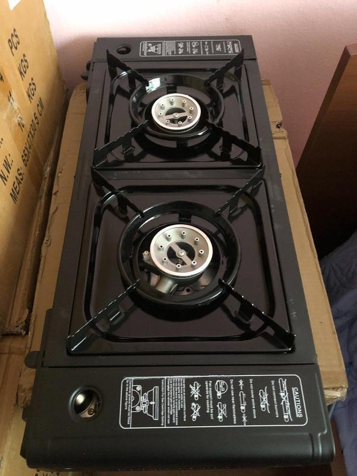 Dubbele Gasfornuis 2 Pits - Draagbaar Kooktoestel Camping, Caravans en Kamperen, Kampeeraccessoires, Nieuw, Ophalen of Verzenden