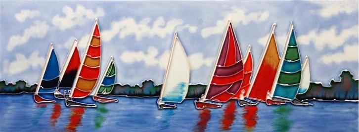 Beeld - Sportbeelden - Wanddecoraties Zeilen enz., Antiek en Kunst, Kunst | Beelden en Houtsnijwerken