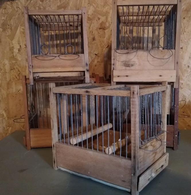 Houten zangkooitjes, Antiek en Kunst, Curiosa en Brocante, Ophalen
