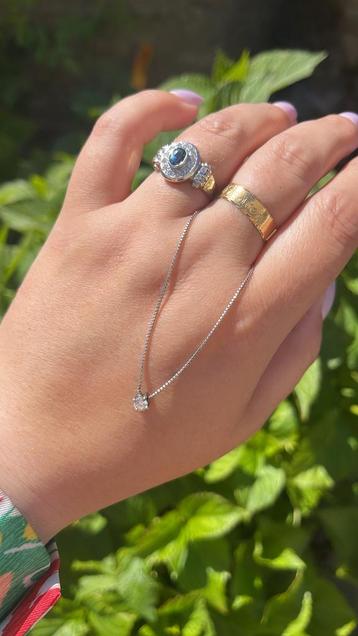 18 karaat witgouden ketting met diamant beschikbaar voor biedingen