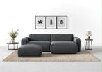 Nieuwe hoekbank grijs loungebank met passende hocker, Keizer, 250 tot 300 cm, Keizer, Ophalen of Verzenden