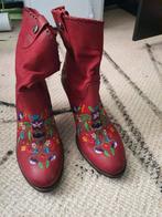 Bordeaux Rode Leren Laarsjes - Maat 39 - Nieuw!, Ophalen, Nieuw, Rood, Lage of Enkellaarzen
