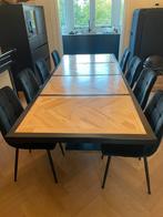Nieuwe eetkamerstoelen zwart fluweel - 8 stuks, Ophalen, Zo goed als nieuw