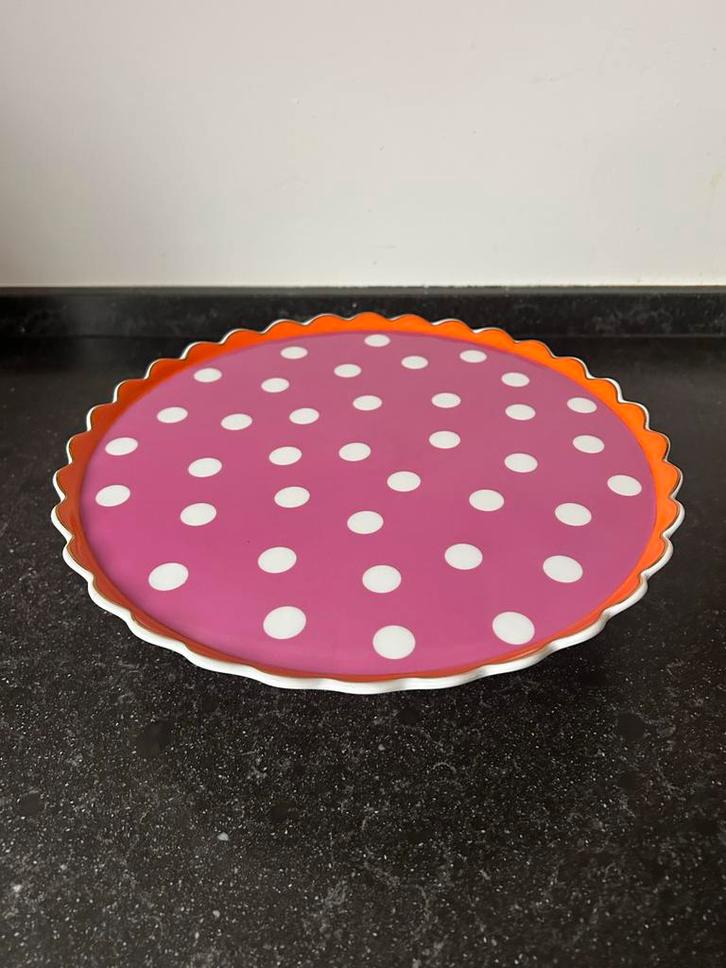 Oilily Taartplateau met Stippen, Huis en Inrichting, Keuken | Servies, Zo goed als nieuw, Overige stijlen, Overige materialen
