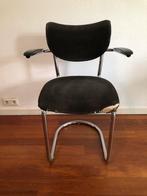 Gebr. De wit 3011 buisframe retro vintage design stoel, Ophalen, Gebruikt, Bruin, Retro vintage dutch design