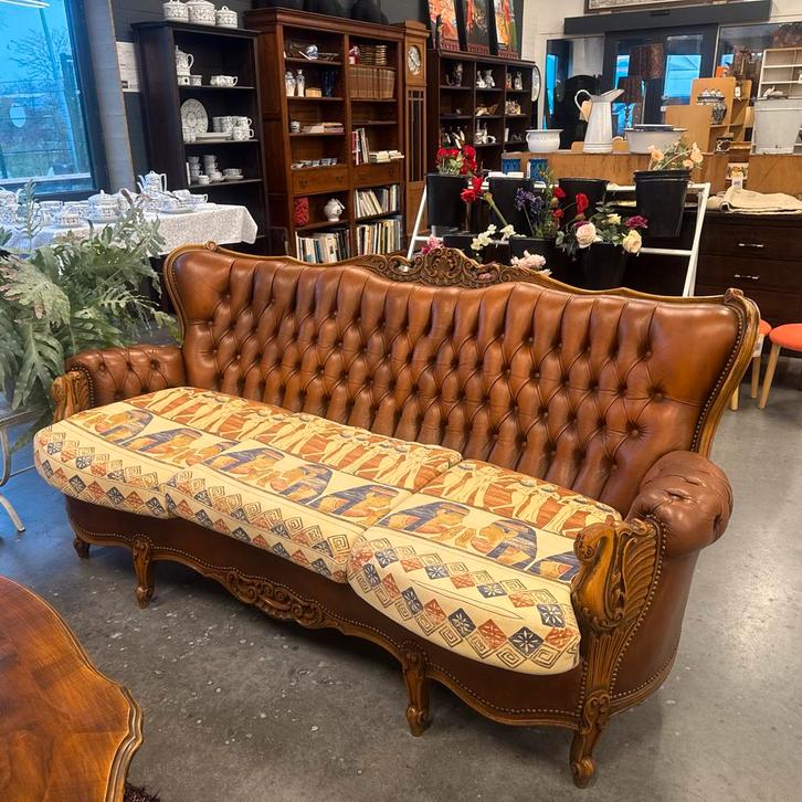 Barok Chesterfield Bank met Zwanen, Antiek en Kunst, Antiek | Meubels | Stoelen en Banken, Ophalen