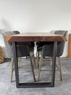 Boomstamtafel - eettafel, Huis en Inrichting, Tafels | Eettafels, 100 tot 150 cm, Glas, Zo goed als nieuw, Vier personen