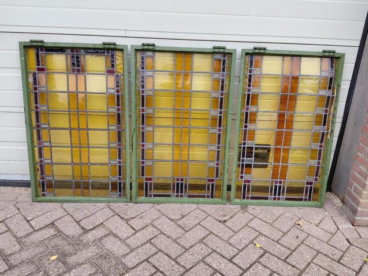 Glas en Lood Ramen & Deur - Antiek Design Glaswerk, Antiek en Kunst, Antiek | Glas en Kristal, Ophalen