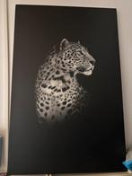 Zwart-wit canvas luipaard – moderne wanddecoratie – Arnhem, Ophalen, Zo goed als nieuw, Schilderij, 75 cm of meer