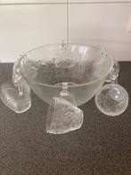 Bowl set, schaal met 6 glazen, Ophalen of Verzenden, Overige stijlen, Glas, Schaal of Schalen