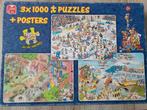 Jan van Haasteren 3x1000, Hobby en Vrije tijd, Denksport en Puzzels, Ophalen of Verzenden, 500 t/m 1500 stukjes, Zo goed als nieuw